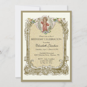 Invitation Religieux Anniversaire Élégant Roses floraux