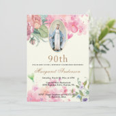 Invitation Religieux Anniversaire Vierge Marie Écriture Flora (Debout devant)