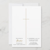Invitation Religieux Cross-catholique Script Baptême Photo (Devant)