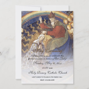 Invitation Religieux Mai Crowning Mary Fête des mères