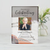 Invitation Religious Cross Celebration of Life Photo Funeral (Debout devant)