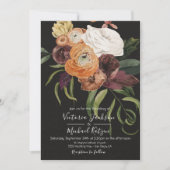Invitation Rembrandt Automne Floral Dark & Moody Mariage (Devant)
