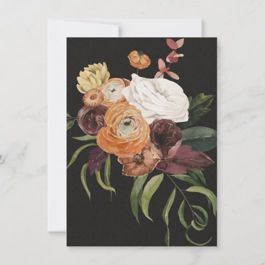 Invitation Rembrandt Autumn Floral Save the Date Mariage (Dos)