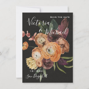 Invitation Rembrandt Floral Automnal Enregistrer la Date de M