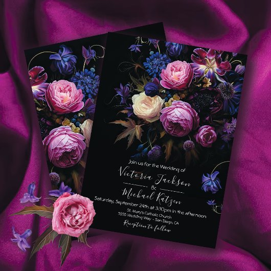 Invitation Rembrandt Floral Dark & Moody Goth Mariage