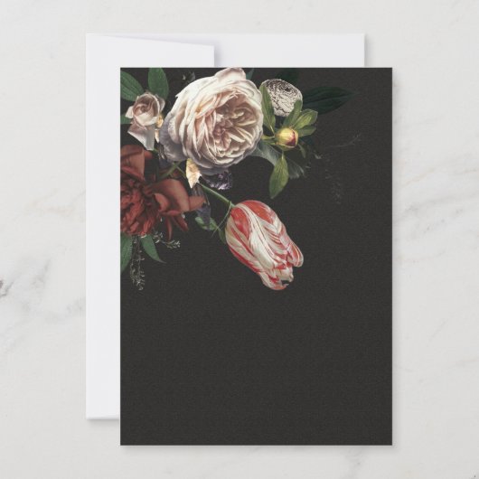 Invitation Rembrandt Floral Dark & Moody Reply Dinner (Dos)