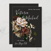 Invitation Rembrandt Magnolia Enregistrer la Date Mariage (Devant / Derrière)