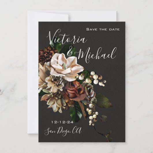 Invitation Rembrandt Magnolia Enregistrer la Date Mariage (Devant)