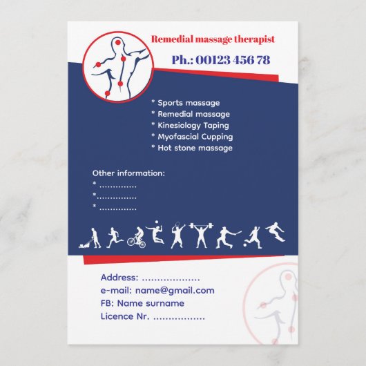 Invitation Remedial massage Flyer Template (Devant)