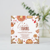 Invitation Remercie Main Tirée Thanksgiving (Debout devant)