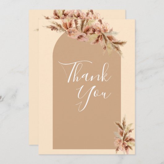 Invitation Remerciement bohème pour mariage/bébé Merci (Devant / Derrière)