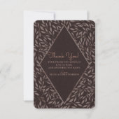 Invitation Remerciement botanique feuilles rose mauve chocola (Devant)