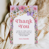 Invitation Remerciement d'anniversaire pour papillon fleur sa