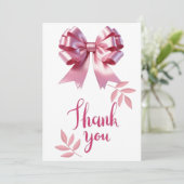 Invitation Remerciement de Baby Shower pour Fille avec un Jol (Debout devant)