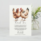 Invitation Remerciement de mariage à l'aquarelle de poulets b (Debout devant)