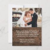 Invitation Remerciement de mariage avec un vieux camion rusti (Dos)