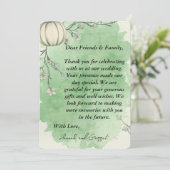 Invitation Remerciement de mariage citrouille vert rustique (Debout devant)