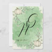 Invitation Remerciement de mariage citrouille vert rustique (Dos)