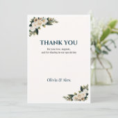 Invitation Remerciement de mariage classique avec verdure (Debout devant)