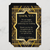 Invitation Remerciement de mariage dans le style Gatsby des A (Devant / Derrière)