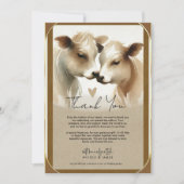 Invitation Remerciement de mariage de campagne marron crème a (Devant)