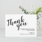 Invitation Remerciement de mariage en script moderne (Debout devant)