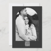 Invitation Remerciement de mariage minimal moderne gris noir  (Dos)