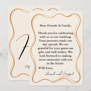 Invitation Remerciement de mariage moderne élégant