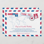 Invitation Remerciement de mariage par avion Grèce (Devant / Derrière)