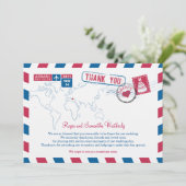 Invitation Remerciement de mariage par avion Grèce (Debout devant)