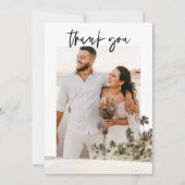 Invitation Remerciement de mariage photo palmier tropical SOP (Devant)