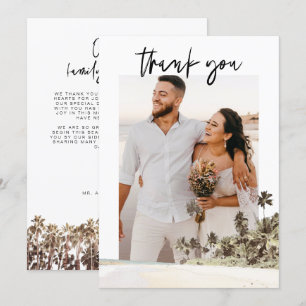 Invitation Remerciement de mariage photo palmier tropical SOP