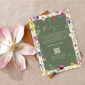 Invitation Remerciement de mariage printanier boho chic aux f
