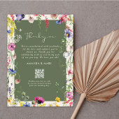 Invitation Remerciement de mariage printanier boho chic aux f
