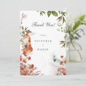 Invitation Remerciement de mariage Renard Loup Cerf Forêt Enc (Debout devant)