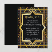 Invitation Remerciement de mariage style Gatsby des Années Fo (Devant / Derrière)