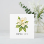 Invitation Remerciement de peinture de fleur de magnolia (Debout devant)