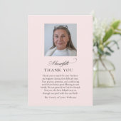 Invitation Remerciement de photo de deuil rose pour funéraill (Debout devant)