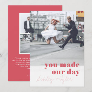 Invitation Remerciement de photo de mariage à typographie min