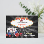 Invitation Remerciement Fiançailles Mariage Casino Las Vegas (Debout devant)