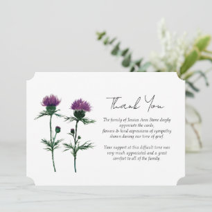 Invitation Remerciement floral de sympathie pour funérailles
