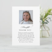 Invitation Remerciement Funéraire Décès Photo (Debout devant)