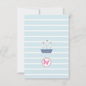 Invitation Remerciement pour Baby Shower Nautilus Bébé Garçon (Dos)