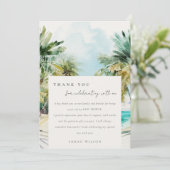 Invitation Remerciement pour Baby Shower plage tropicale aux (Debout devant)