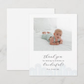 Invitation Remerciement pour photo de premier anniversaire Bl (Devant / Derrière)