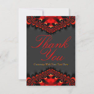 Invitation Remerciement Rouge/Orange & Noir riche Note