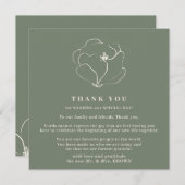 Invitation Remerciement simple rustique vert sauge Indie (Devant / Derrière)