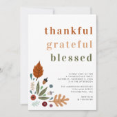 Invitation Remerciements à la Soirée de Thanksgiving (Devant)