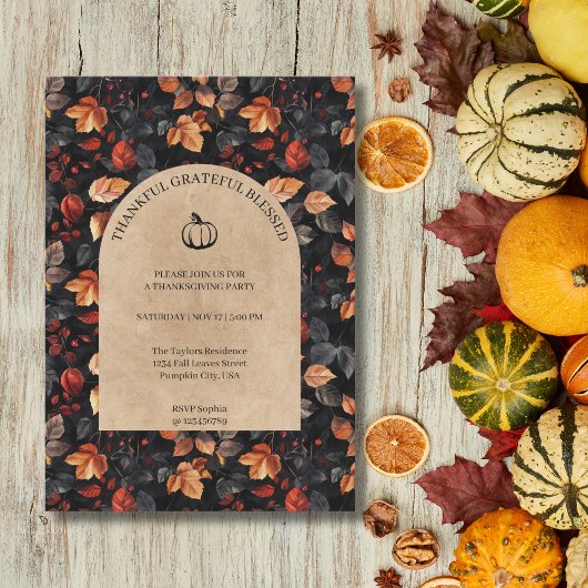 Invitation Remerciements à la Soirée de Thanksgiving