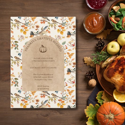 Invitation Remerciements à la Soirée de Thanksgiving
